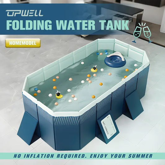 UPWELL Swimming Pool - 102in, No Inflation Foldable Pool with Thick Material for Outdoor Camping, Sunbathing & Adult Party Water Games