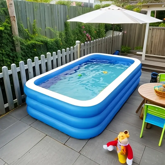 Inflatable Swimming Pool, Multi-Functional Outdoor Portable Pool, Durable PVC, Foldable Family Gathering Pool, Super Large 122.05inch 3/4 Layers Outdoor Home Inflatable Pool