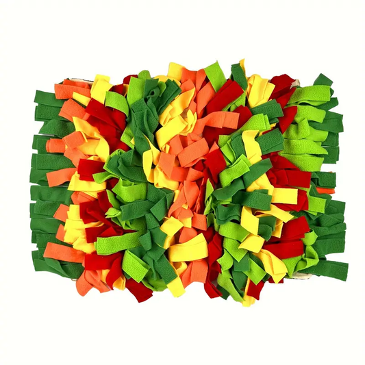 Colorful Washable Snuffle Mat for Dogs - Interactive Indoor Feeding & Training Blanket with Crinkle Paper, Rabbit & Carrot Design, Polyester Material for Nosework Play
