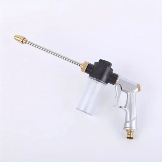 1pc, All-Metal High-Pressure Copper Car Wash Water Gun with Extended Rod And Foam Sprayer for Home Use with Foam Pot Ideal for Car Cleaning And Garden Watering Applications