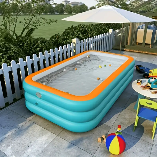 Extra-Large Inflatable Swimming Pool for Family and Friends - Durable PVC, Indoor/Outdoor Garden Water Park, Perfect for Summer Pool Parties and Vacations, Rectangular Shape, Summer Water Park